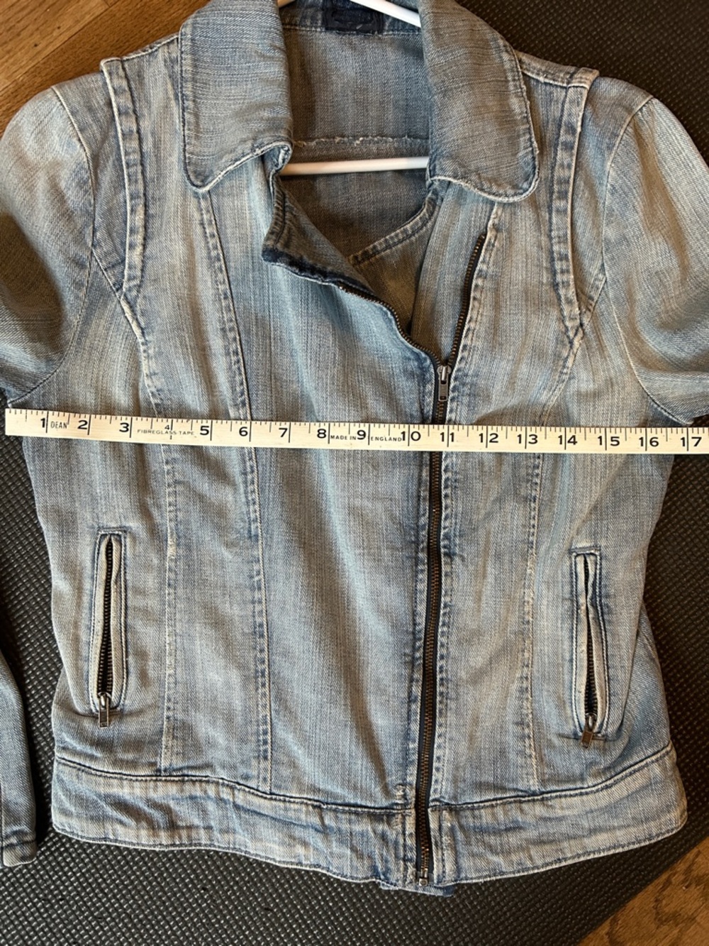 Light Wash Denim Moto Jacket - Picture 10 of 12